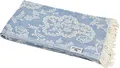 Produktbild: Hamamtuch Floral Paisley blau Strandtuch Saunatuch 90x175 cm 100% Baumwolle