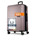 Produktbild: Cocoono - 100L Volumen - 158cm Gurtmaß - 8 Rollen 360° drehbar - Leichter Koffer mit TSA Schloss & Teleskopgestänge - Reisekoffer mit Rollen, Trolley (Champagner, XL)