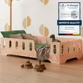 Produktbild: smartwood Bodenbett 70x140 cm mit Rausfallschutz, Holz, TILA 2P