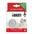 Produktbild: Bialetti Ricambi, Includes 3 Gaskets and 1 Plate, Compatible with Moka Express, Fiammetta, Break, Happy, Dama, Moka Melody, Alpina, Moka Timer and Rainbow (3/4 Cups), 0800033