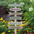 Produktbild: Gartenschild Wegweiser│ Höhe 76 cm MDF naturfarben │6 Planken beschriftet