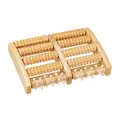 Produktbild: Relaxdays Fußmassageroller Holz, 10 Rollen, Noppen, Fußroller für beide Füße, Reflexzonen Fußmassage, Entspannung, natur, 5 x 27 x 20 cm