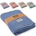 Produktbild: BEARFOOT Babydecke - Musselin Fleecedecke (Baumwolle, Fleece) flauschig weiche Kuscheldecke, Baby/Neugeborene/Kinder Geschenk Junge & Mädchen zur Geburt