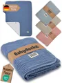 Produktbild: Babydecke Babydecke Musselin Fleecedecke flauschig weich - blau, BEARFOOT, flauschige Kuscheldecke, Baby, Neugeborene, Geschenk Junge & Mädchen
