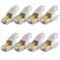 Produktbild: 8x CAT 8 Netzwerkstecker 40Gbit/s RJ45 Netzwerk LAN Adapter Stecker Verlegekabel
