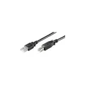 Produktbild: USB-A-auf-USB-B-Kabel, 3 m, schwarz 2,5 W, 0,5 A, 480 Mbit/s, USB 2.0