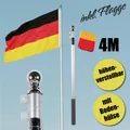 Produktbild: Fahnenmast Alu Teleskopfahnenmast inkl. Deutschlandflagge Flaggenmast Stange 4m