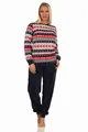Produktbild: NORMANN-Wäschefabrik Toller Damen Schlafanzug Pyjama Langarm im Norwegerlook aus Coralfleece - 202 201 267 959, Farbe:rot, Größe:36/38