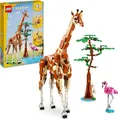 Produktbild: LEGO Creator 3-in-1 Tiersafari, Kreativ-Set mit Tierfiguren, Spielzeug-Giraffe