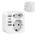 Produktbild: HANYEAL Adapter Südafrika Reiseadapter Südafrika Adapter Südafrika Steckdose Typ M,mit 4 USB 3.4A,Steckdosenadapter für Südafrika, Mosambik, Bhutan, Namibia, Botswana