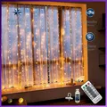 Produktbild: Lichtervorhang 2,4m x 1,8m LED 144 LEDs USB mit Fernbedienung Timer IP65 Deko