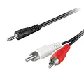Produktbild: Klinke auf Cinch Kabel 15m, 3.5mm Klinkenstecker auf 2x Cinch Stecker rot/wei...