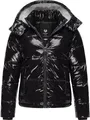 Produktbild: Ragwear Shiny Damen Winterjacke warm aus glänzendem Material mit (Abnehmbarer) Kapuze Roobie YOUMODO Black Gr. L