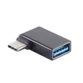 Produktbild: USB-C 3.0 Adapter, Metall, C Stecker A Buchse, 90° gewinkelt, schwarz