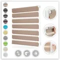 Produktbild: Doppelrollo Duo Rollo Klemmfix, LICHTBLICK ORIGINAL, Lichtschutz, ohne Bohren, freihängend, Klemmfix, Seitenzugrollo, Montage mit beiliegendem, verstellbarem Klemmträger braun 75 cm x 150 cm