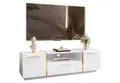 Produktbild: Lookway Lowboard TV ONYX Eleganter Hochglanz Fernsehtisch mit goldenen Griffen (1x TV-Schrank), Breite: 158 cm
