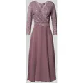 Produktbild: Swing Cocktailkleid mit Spitzenbesatz in Mauve, Größe 46