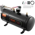 Produktbild: VEVOR 12-V-Luftkompressor-Set mit Tank 3 L, Zughorn-Luftkompressor-Satz, 90-120 psi Arbeitsdruck, Integriertes Luftkompressorsystem für Zug-Lufthupen, Aufpumpen von Reifen, LKWs, SUVs usw. Schwarz