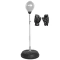 Produktbild: SPORTINATOR® Punchingball Boxstand Standbox-Trainer 3er-Set inkl. Boxbirne & Boxhandschuhen höhenverstellbar 125 cm bis 150 cm. Trainiert Reflexe und Geschwindigkeit (Grau)