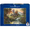 Produktbild: Schmidt Puzzle 58445 Thomas Kinkade, Holzhaus am Bach, 1000 Teile, ab 12 Jahre