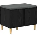 Produktbild: vidaXL Flurbank mit Kissen mit Speicher Schwarze Eiche 60 x 38 x 46 cm 891521