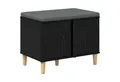 Produktbild: vidaXL Sitzbank Flurbank mit Kissen mit Speicher Schwarze Eiche 60 x 38 x 46 cm (1-St)