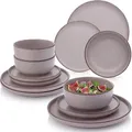 Produktbild: Sänger Tafelservice, Lila, Stein, 12-teilig, Rund, 27x6.5x27 cm, kratzfest, Essen & Trinken, Geschirr, Geschirr-Sets, Tafelservice