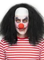 Produktbild: Metamorph Kostüm-Perücke Scary Horrorclown schwarz - Halloween Perücke, Langhaarige Clownsperücke mit Latexstirn