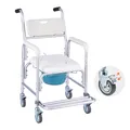 Produktbild: VEVOR Toilettenrollstuhl Duschstuhl auf Rädern 159kg Höhenverstellbar 4 in 1