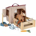 Produktbild: small foot Spielset Pferd mit Stall und Zubehör in der Tasche 302790