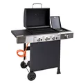 Produktbild: Gasgrill Gas Grill Grillwagen Barbecue BBQ 4 Flammen 12,6 kW 107x53x102 cm