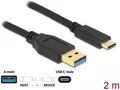 Produktbild: DELOCK Adapter SuperSpeed USB 3.2 Gen2 Kabel Typ-A >USB-C 2m