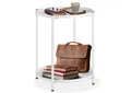 Produktbild: tectake Beistelltisch Nachttisch, 45,5 x 45,5 x 53 cm, rund mit abnehmbaren Ablagen (Beistelltisch rund Oxford, 1-St., in weiß), Stahl, filigranes Gestell, mit höhenverstellbaren Kunststofffüßen