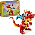 Produktbild: LEGO Creator 3in1 Roter Drache, Spielzeug mit 3 Tierfiguren inkl. Roter Drache