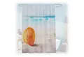Produktbild: relaxdays Duschvorhang 180x200 cm mit Motiv Breite 180 cm (Strandmuschel), 180x200cm