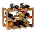 Produktbild: Weinregal klein Flaschenregal für 12 Flaschen Weinablage mit 3 Etagen rustikal