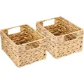 Produktbild: HMF - 37244-S2 Aufbewahrungskorb, geflochten aus Wasserhyazinthe Seegras, 2er Set, 22x17x12 cm