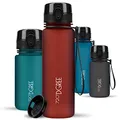 Produktbild: 720°DGREE Trinkflasche Kinder 500ml “uberBottle“ softTouch +Sieb - Auslaufsicher, BPA-Frei - Flasche für Schule, Sport, Fitness - Wasserflasche aus Tritan - Schmal, Leicht, Stoßfest, Wiederverwendbar