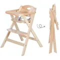 Produktbild: Hochstuhl Klappbar - Roba - Fold Up Smart - Essbrett + Sicherheitsgurt - Naturholz