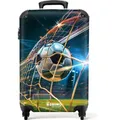 Produktbild: NoBoringSuitcases.com© Kinderkoffer Schwarzer und weißer Fußball trifft das Netz in einem Stadion 55x35x20, Kinder Koffer Klein, Trolley Handgepäck, Reisekoffer bunt 35 cm x 55 cm x 20 cm | 36.0 l