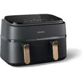 Produktbild: Philips Airfryer 9 L Dual Basket, RapidAir, Digital, schwarz (NA352/00) - Schwarz