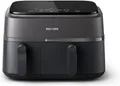 Produktbild: PHILIPS NA350/00 Airfryer 3000 Series Dual Basket 9L Kapazität (3L+6L) Heißluftf