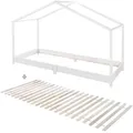 Produktbild: HAUSBETT 90 x 200 cm Bodentief inkl. Latterost weiß