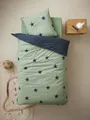 Produktbild: Vertbaudet Kinder Bettwäsche-Set Dream Big Khaki/Marine Sterne 140X150 63X63