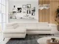 Produktbild: Ecksofa Sofa Beige, Wohnlandschaft L-Form mit Schlaffunktion und Bettkasten, Schlafsofa mit Bettkasten, Sofa mit Einstellbare Kopfstützen, Peter L - Beige Cord - Links Beige