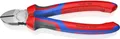 Produktbild: KNIPEX 70 02 180 - Diagonale Zange - Chrom-Vanadium-Stahl - Kunststoff - Blau - Rot - 180 mm - 252 g
