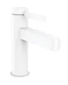 Produktbild: hansgrohe Waschtischarmatur Finoris, Wasserhahn Bad mit Auslauf Höhe 100 mm, mit Push-Open Ablaufgarnitur, Badarmatur wassersparend, Mattweiß
