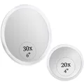 Produktbild: 30fach und 20fach Vergrößerungsspiegel mit Saugnapf - Ultrapräziser Kosmetikspiegel für Bad, Magnifying Mirror Set - 30 Fach (15 cm) und 20 Fach (10 cm) Spiegel Set
