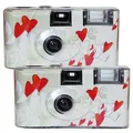 Produktbild: 2X 1A PHOTO PORST TopShot Flying Hearts Einwegkamera Edition Fliegende Herzen (27 Fotos, Blitz, 2-er Pack)