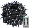 Produktbild: MONZANA® 400 LED Lichterkette 40m mit Fernbedienung Timerfunktion 8 Leuchtmodi Dimmbar IP44 Stecker Weihnachten Außen Innen Weihnachtsbeleuchtung Kaltweiß